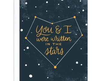 Escrito en la Tarjeta de Estrellas – Amor / San Valentín / Tarjeta de Aniversario