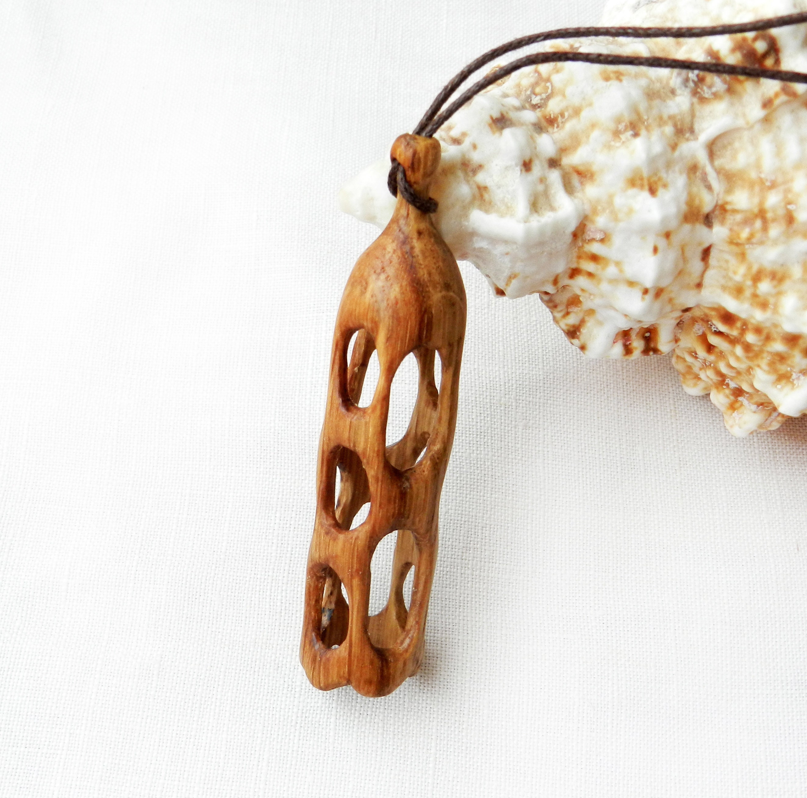 Wooden pendant carving pendant wooden necklace Etsy