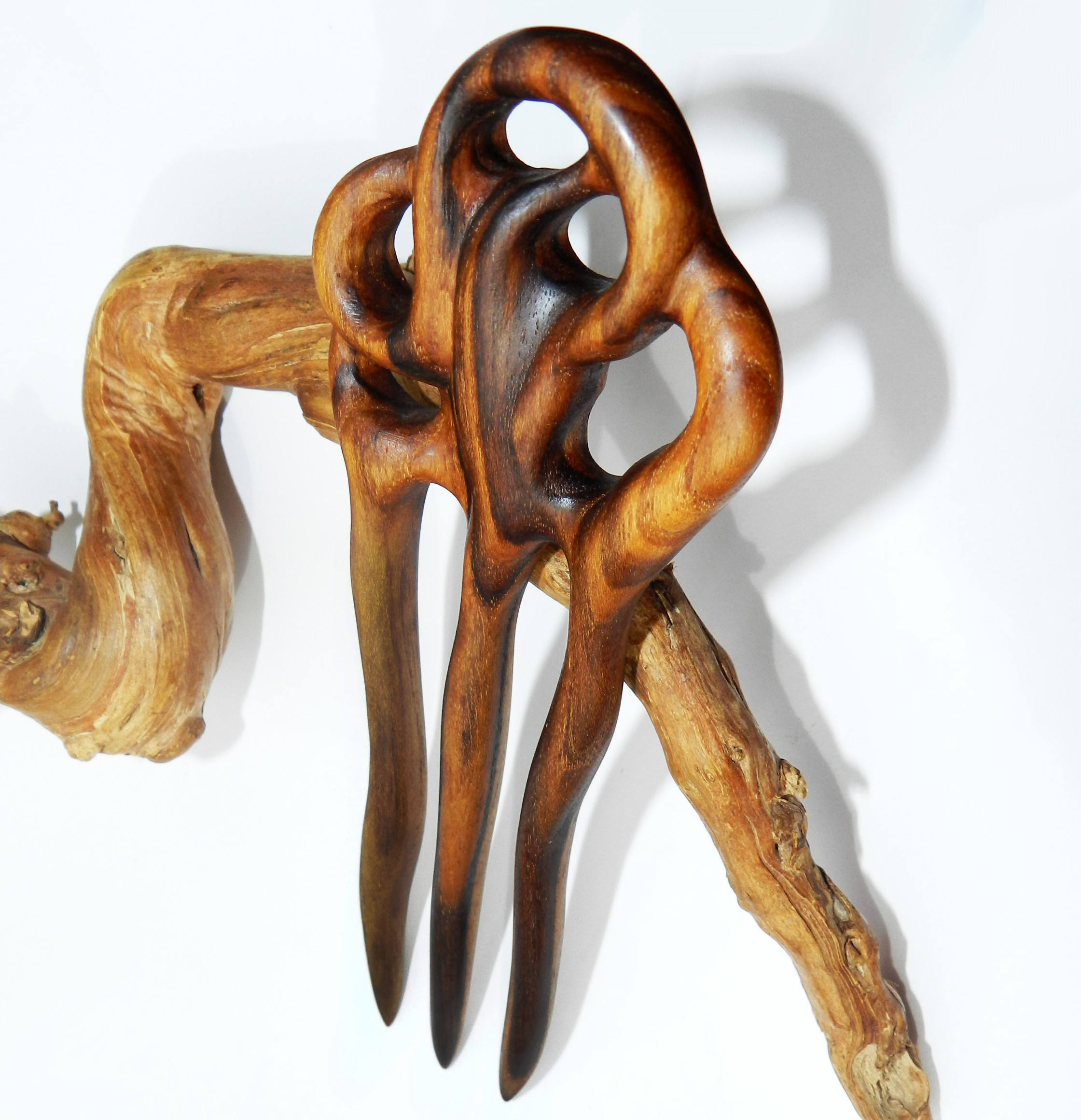 Wooden hair fork Hand carved hair fork teak. Etsy