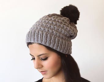 Easy and Stylish Chunky Beanie Hat Knitting Pattern (Adult Woman and Child Sizes)