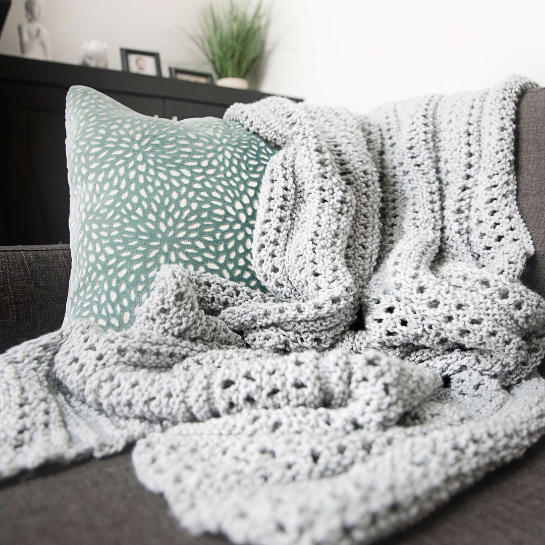 Zen Blanket Knit Throw Pattern Etsy
