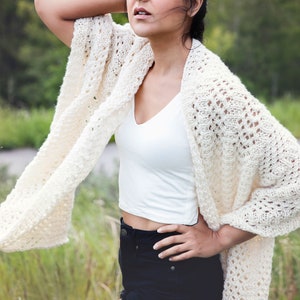 Boho Knit Wrap Knit Shawl Modern Knitting Pattern image 1