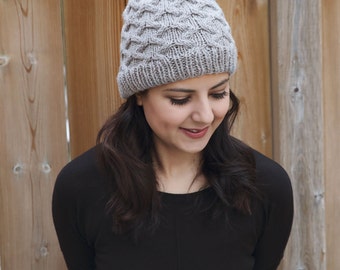 Pattern - Cable Knit Hat Pattern - Diamond Pattern Knit Hat