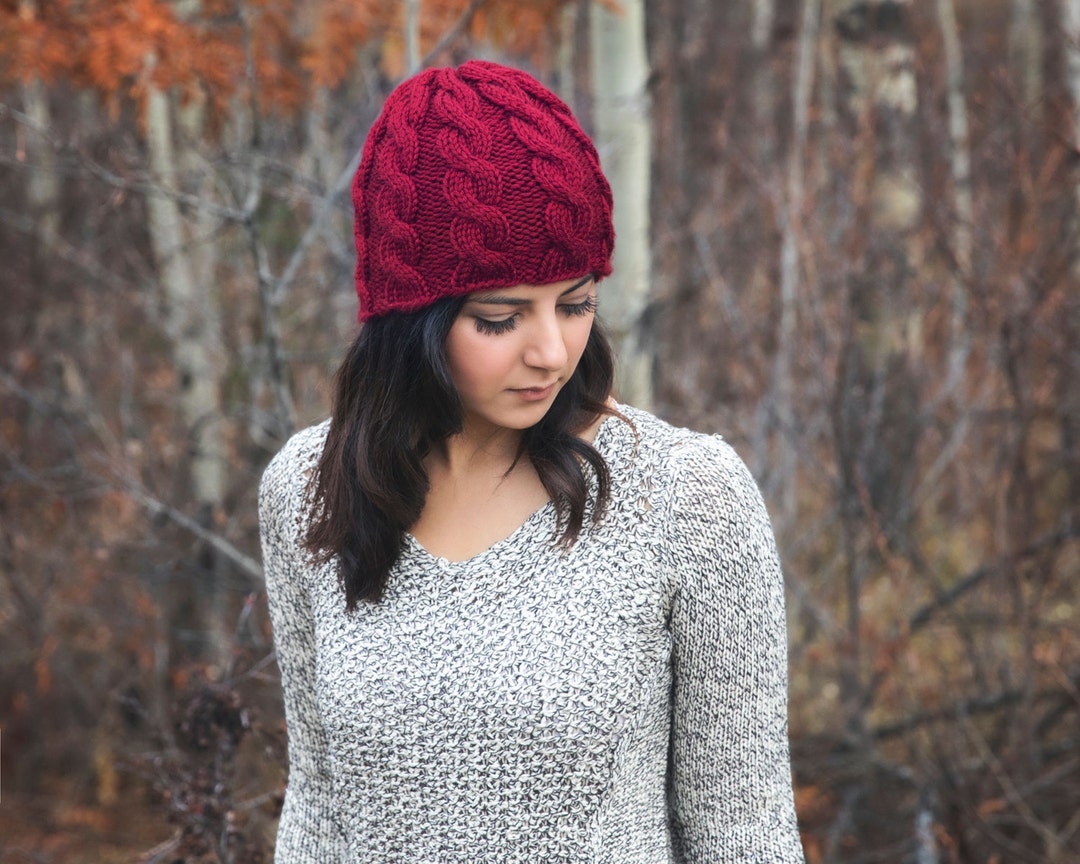 Pattern - Cable Knit Hat Knitting Pattern - Etsy