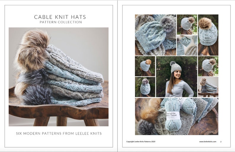 Cable Knit Hats Knitting Patterns Collection PDF File Download - Etsy ...