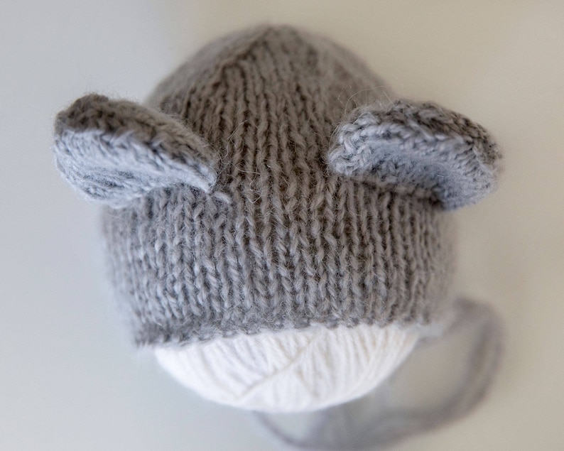 Pattern Newborn Baby Bonnet with Ears Knitting Pattern image 2