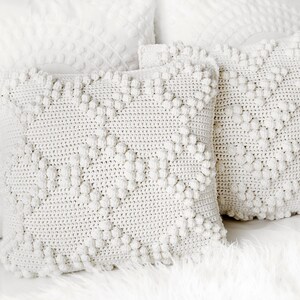 Housses de coussin Crochet Pattern, Bobble Stitch Crochet Pattern, Home Decor Crochet Pattern image 5