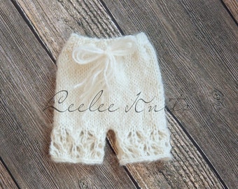 Pattern - Soft Lace Newborn Shorts Knitting Pattern/ Newborn Bloomers Knitting Pattern