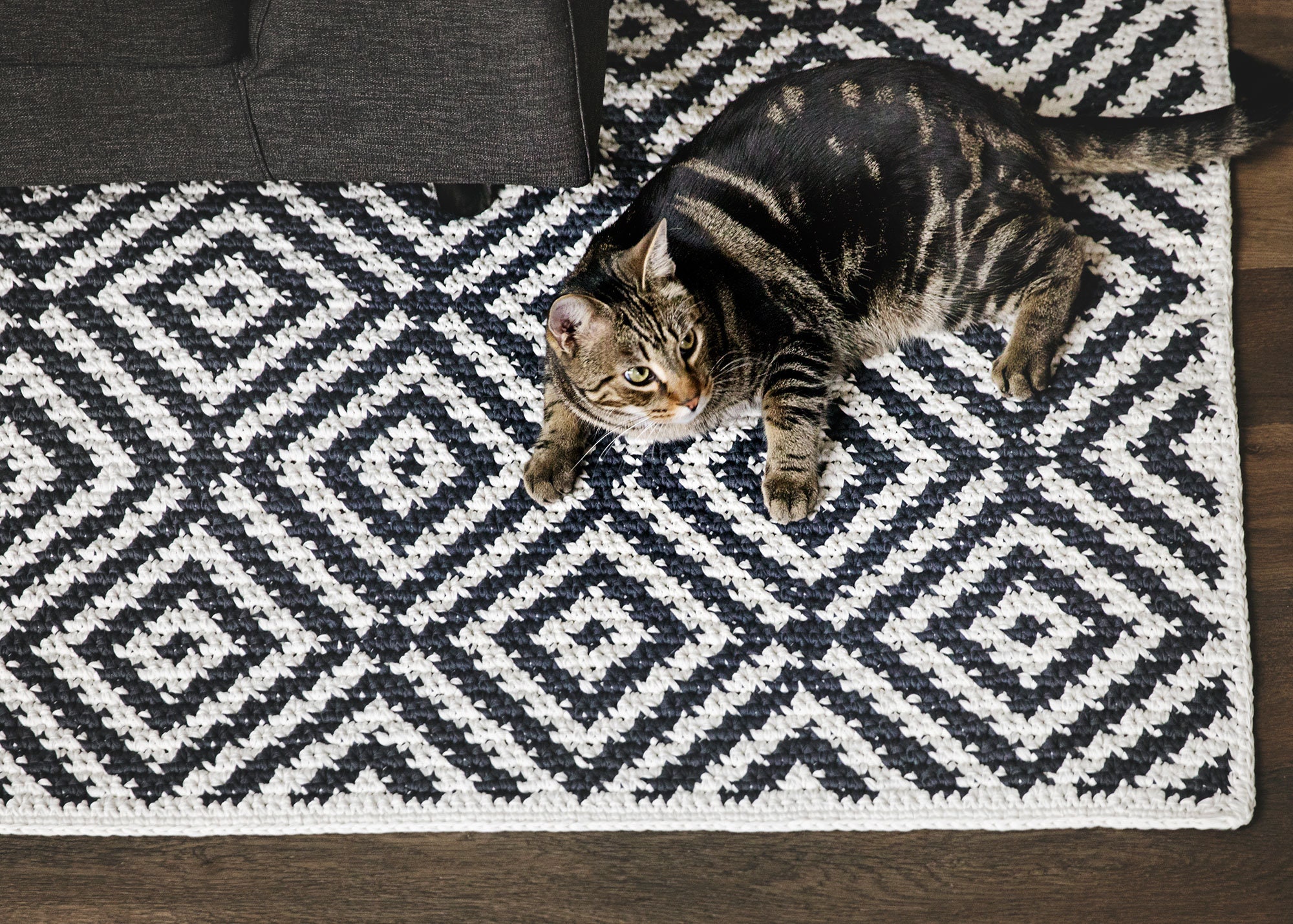 Diamond Lattice Rug Tapestry Crochet Pattern - Etsy