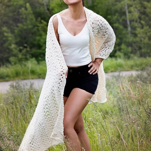 Boho Knit Wrap Knit Shawl Modern Knitting Pattern image 3