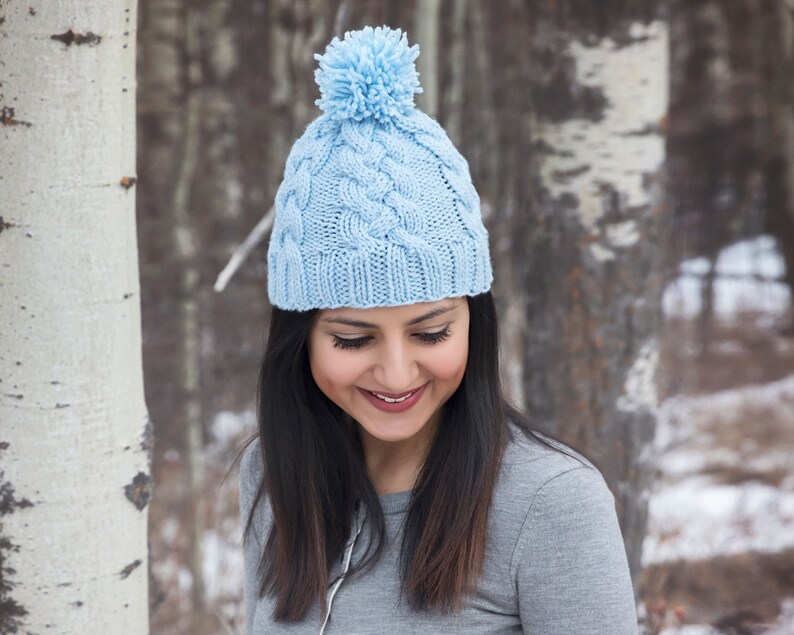 Pattern - Braided Cable Knit Hat Pattern - Etsy