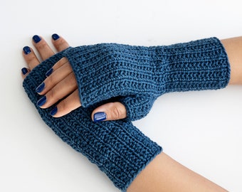Rekbare vingerloze handschoenen - breipatroon