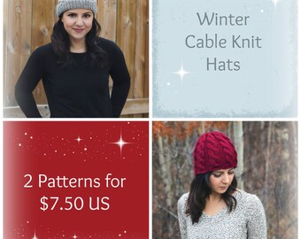 Knitting Pattern - Winter Hat Knitting Pattern Set