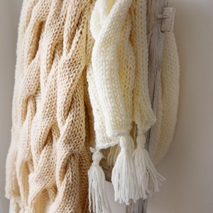 Creamy Cables Knit Blanket Pattern, Easy Blanket Knitting Pattern, Cozy Blanket Pattern, Knit Throw Pattern