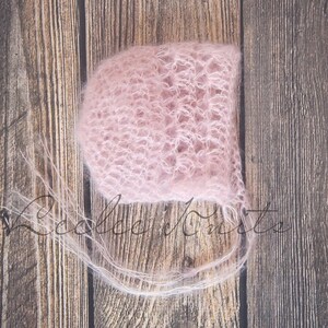 Pattern Crochet Mohair Bonnet Pattern, Crochet Newborn Bonnet Pattern image 2