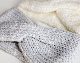 Headband Pattern Knit Twisted Headband Ear Warmer PDF File Download
