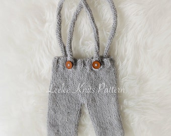 Pattern - Newborn Pants With Suspenders Knitting Pattern - Knit Newborn Pants Pattern