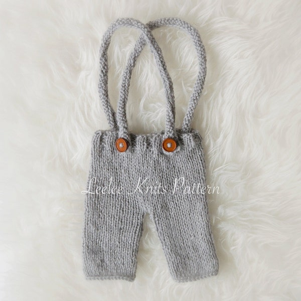 Pattern - Newborn Pants With Suspenders Knitting Pattern - Knit Newborn Pants Pattern