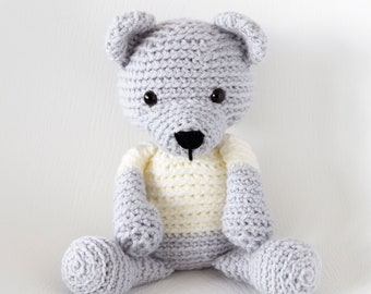 Crochet Teddy Bear Pattern, Stuffed Animal Pattern, Amigurumi, Crochet for Baby