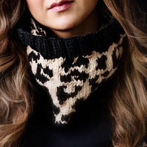 Leopard Print Knit Cowl
