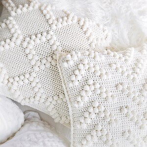 Housses de coussin Crochet Pattern, Bobble Stitch Crochet Pattern, Home Decor Crochet Pattern image 2