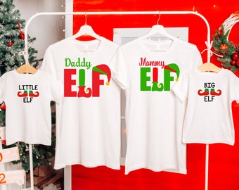 Funny Family Holiday Shirts, Little Elf Family Christmas Shirt, Matching Xmas Cheer shirts, Christmas 2023, Christmas Group Shirt