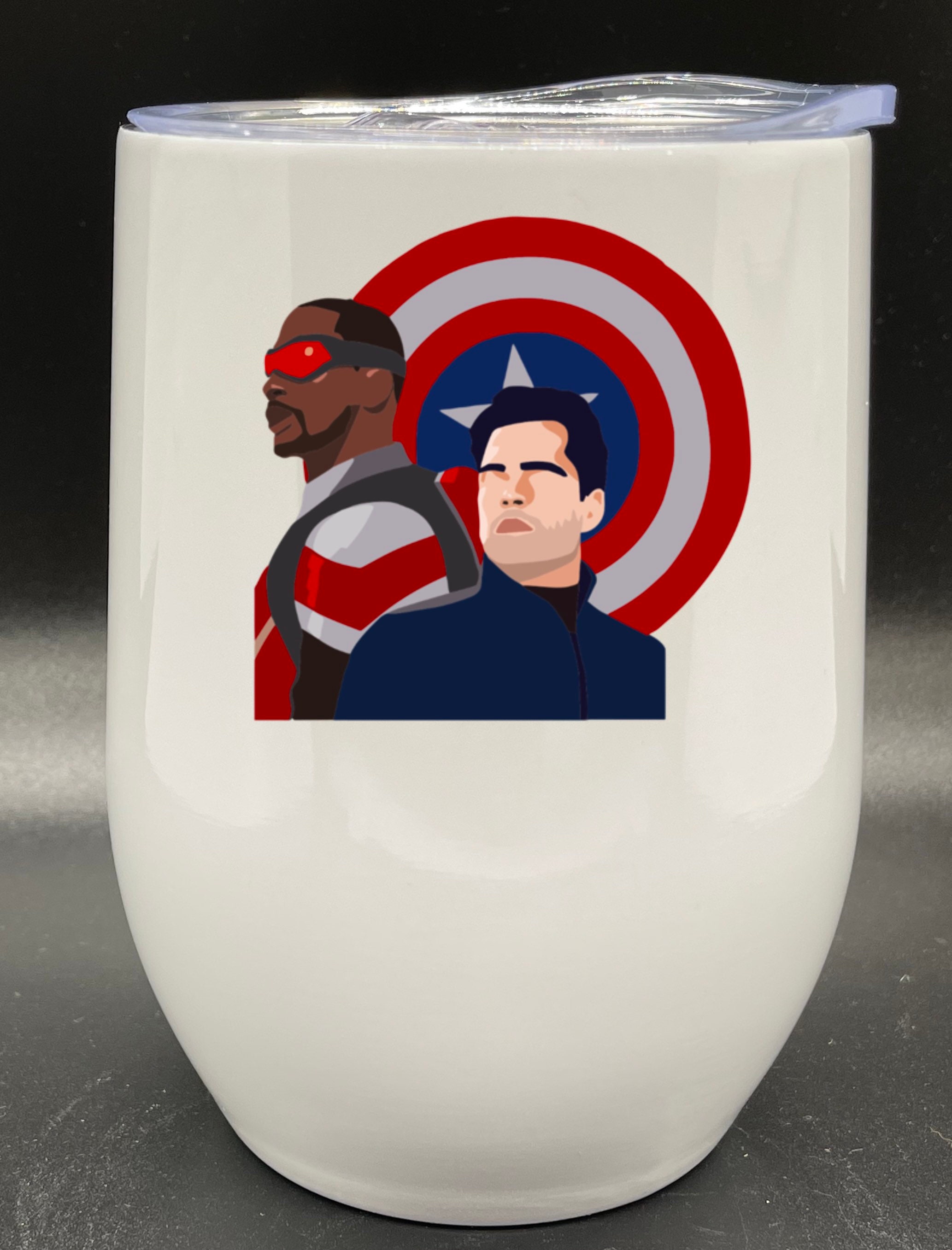 Falcon and Winter Soldier 12 oz Wine Tumbler