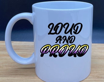 Loud and Proud Non Binary flag 12oz coffee mug