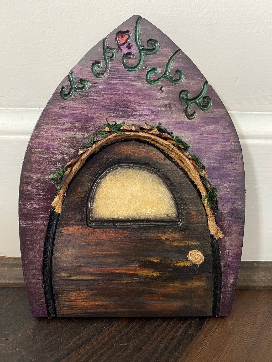 Holz geschnitzte Elfentür Baum / Zauntür Außen hängende | Etsy
