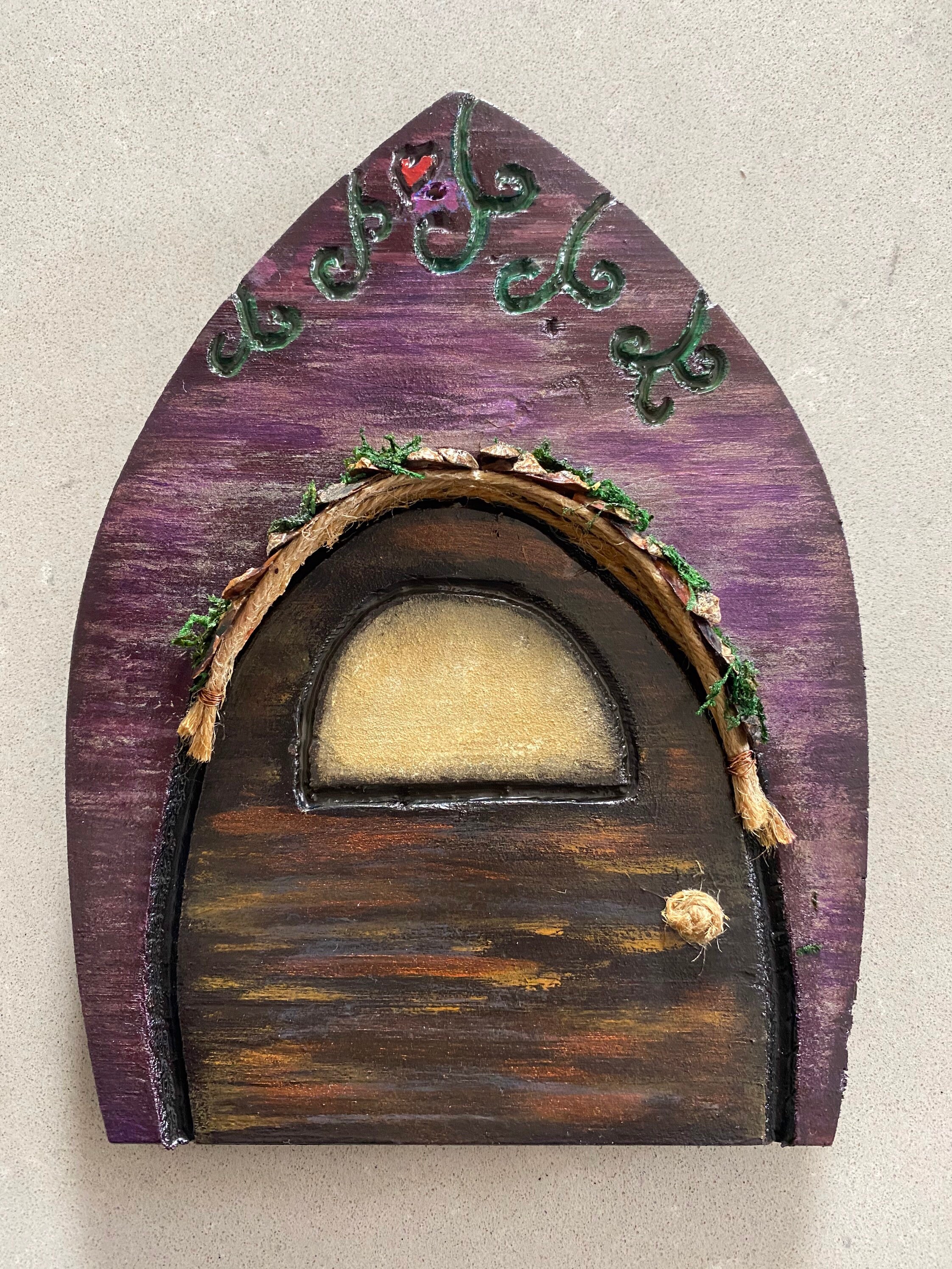 Holz geschnitzte Elfentür Baum / Zauntür Außen hängende | Etsy