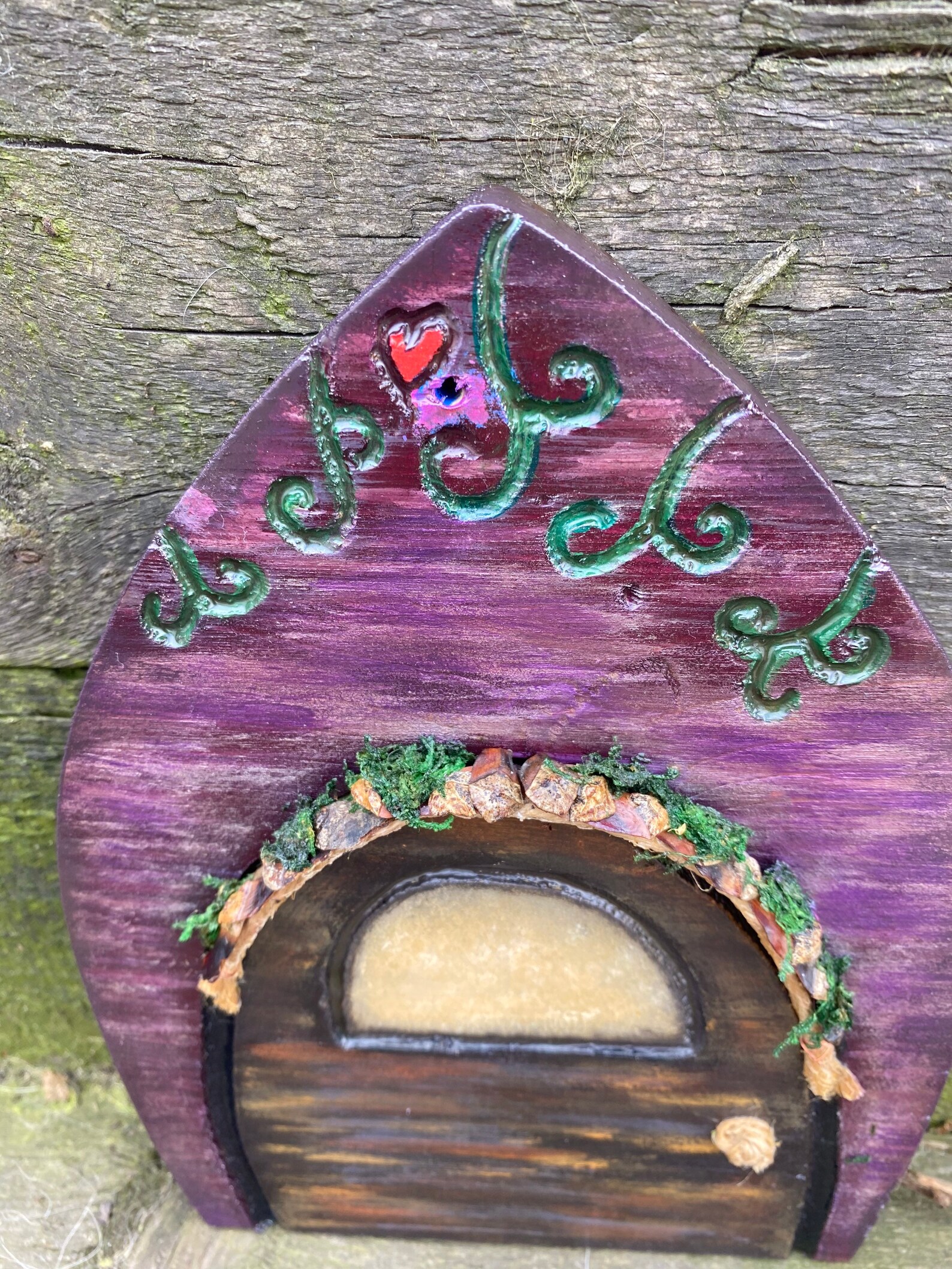 Holz geschnitzte Elfentür Baum / Zauntür Außen hängende | Etsy