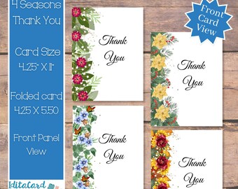 Printable Thank You Card | Seasonal Card Printable | Digital Thank You Cards | Printable Thank You Cards | Thank You Card Digital I Seasonal