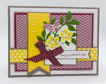 Mother's Day, card for her, floral, made in Alaska, Stampin Up, handmade