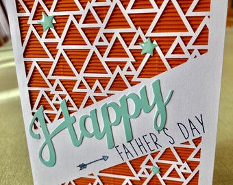 Father's Day, triangle lattice, card for him, made in Alaska