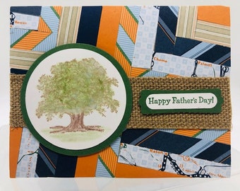Father's Day, tree, quilted pattern, card for him, made in Alaska, Stampin Up, masculine card