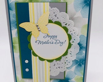 Mother's Day, card for her, butterflies, made in Alaska, Stampin Up, handmade