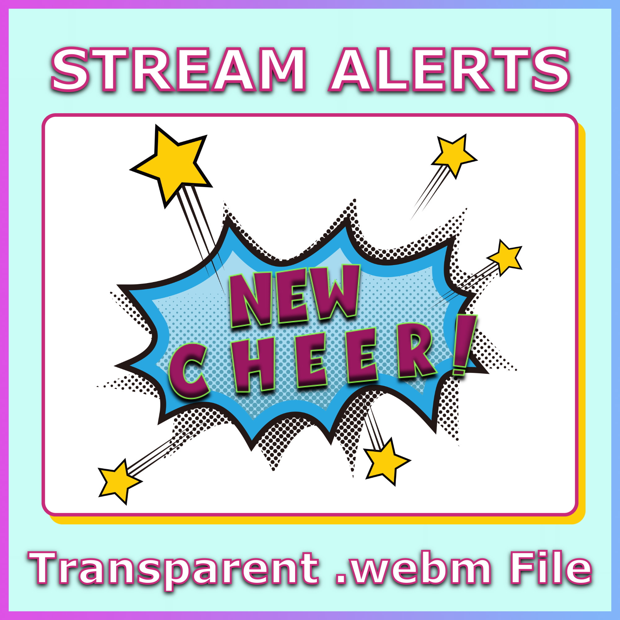Animated Twitch Alert With SOUND Stream Alert Box, Comic Twitch Overlay ...