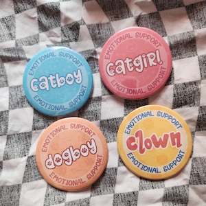 Emotional Support Animals Large Pinback Buttons