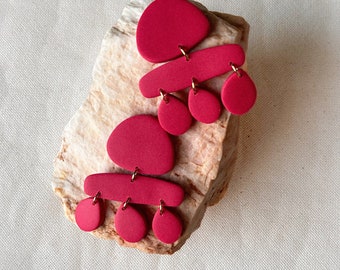 Pink Clay Statement Earrings