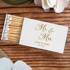 Wedding Gift, Personalized Match Sticks for Wedding, White Head Matchbox for Wedding, Customized White Match Heads Custom Wedding Favors (4)