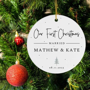 Our First Christmas Married Ornament, Married Christmas Ornament, Custom Couple Christmas Ornament, Custom Christmas Couple Ornament (456)