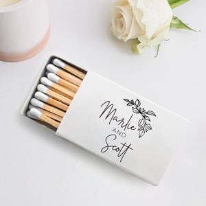 Custom White Match Heads Wedding Favor, Personalized Matchbox Wedding Gifts, Customized Matchbox Wedding Favors, Customized Matchboxes (366)
