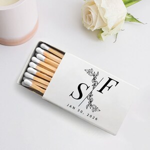 Customized Matchbox Wedding Favors, Personalized Matchbox Wedding Gifts, Custom White Match Heads Wedding Favor, Customized Matchboxes (361)