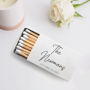 Customized Matchboxes, Customized Matchbox Wedding Favors, Personalized Matchbox Wedding Gifts, Custom White Match Heads Wedding Favor (372)