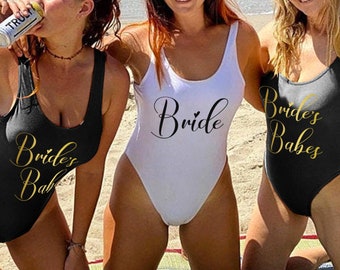 Brudens babes baddräkt, brudtärnebaddräkter, brudbaddräkt, brudbaddräkt, specialanpassad högt skuren baddräkt, personlig brudbaddräkt