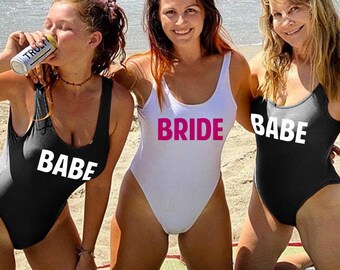 Bruid en bruidsmeisje badpak, Bruid en bruidsmeisje vrijgezellenfeest badpak, badpakken voor vrijgezellenfeest, badpak cadeaus voor bruid en bruidsmeisjes