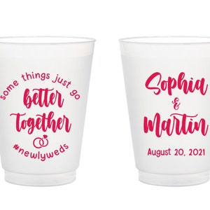 Better Together Wedding Frosted Cups, Personalized Wedding Frosted Cups, Custom Wedding Frosted Cups, Frosted Cups as Wedding Favors (338)