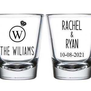 Custom Wedding Shot Glasses, Shot Glasses for Weddings, Personalized Shot Glasses as Wedding Favors, Personalized Wedding Shot Glasses (339)