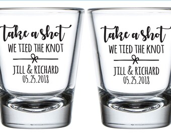 Wedding Shot Glasses Unique Wedding Favors Clear or Frosted Shot Glasses Wedding Party Gift For Guests To Have /& To Hold Until We/'re Old 3A