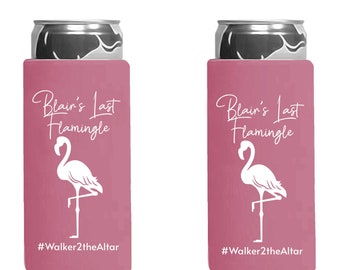 Flamingo Thin Can Coolers, Slim Wedding Can Coolers, Thin Beer Can Coolies, Beverage Insulators, Foam Can Cooler, Slim Foam Coolie (350)